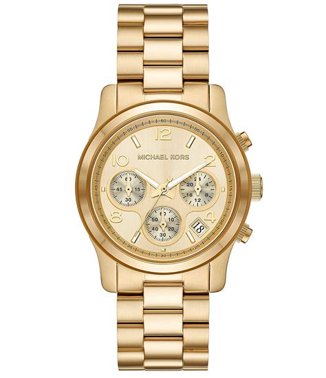 michael kors stainless steel runway watch|Michael Kors runway chronograph.